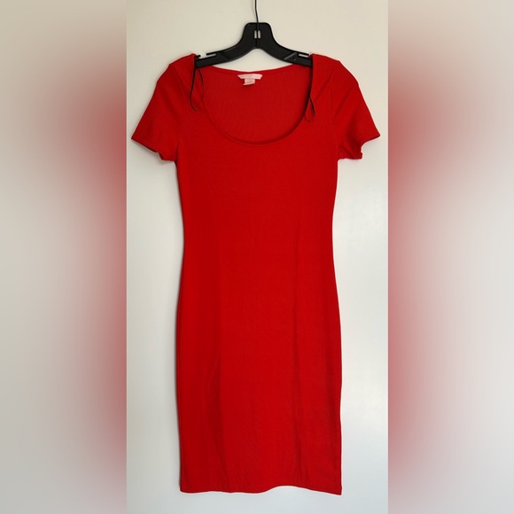 H&M Red Ribbed Bodycon Dress - Picture 2 of 7